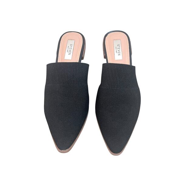 Steven New York Women's Size 9 Valdez Knit Mules Black Slip On Pointed Toe - Picture 3 of 8